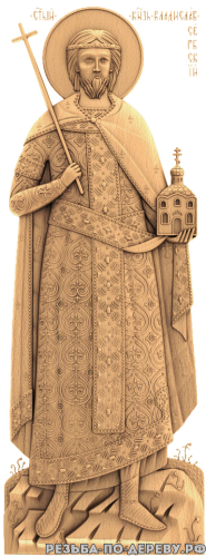 Резная икона Святой Владислав Сербский из дерева